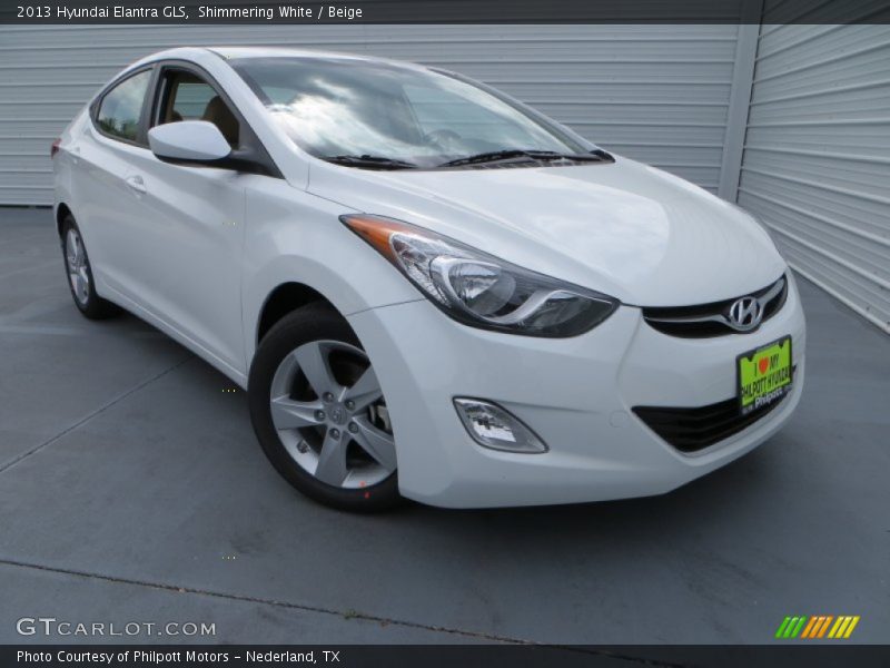 Shimmering White / Beige 2013 Hyundai Elantra GLS