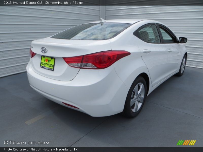 Shimmering White / Beige 2013 Hyundai Elantra GLS