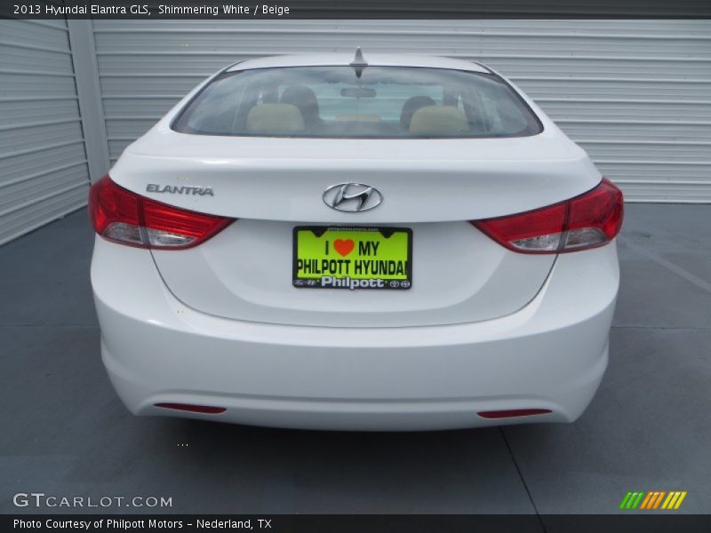 Shimmering White / Beige 2013 Hyundai Elantra GLS