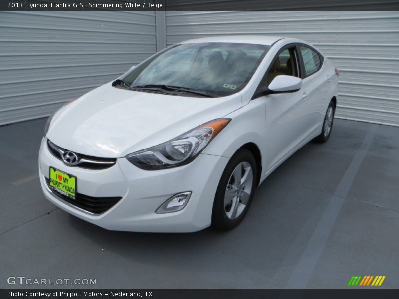 Shimmering White / Beige 2013 Hyundai Elantra GLS