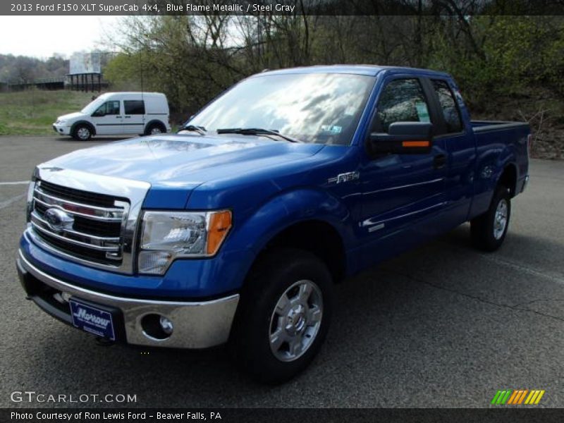 Blue Flame Metallic / Steel Gray 2013 Ford F150 XLT SuperCab 4x4