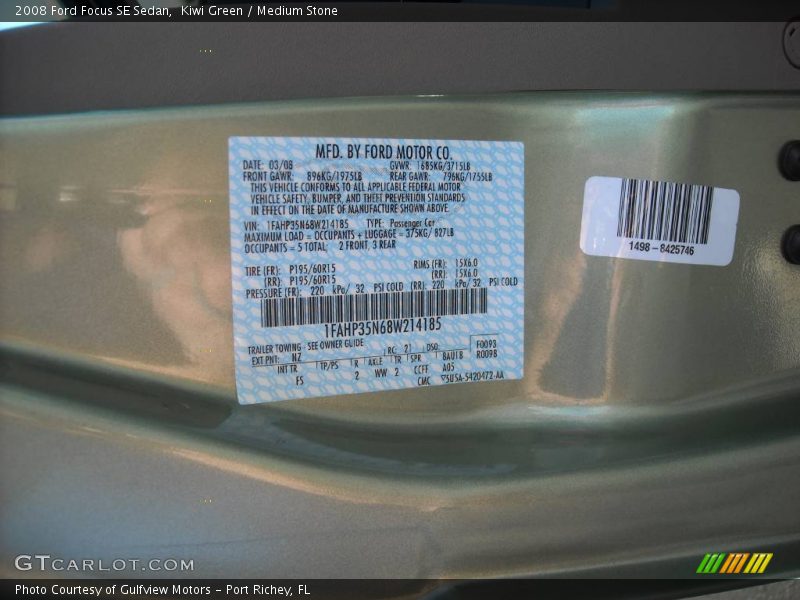 Kiwi Green / Medium Stone 2008 Ford Focus SE Sedan