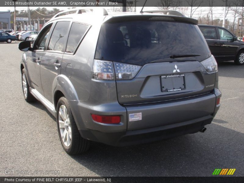 Graphite Gray Pearl / Black 2011 Mitsubishi Outlander SE AWD