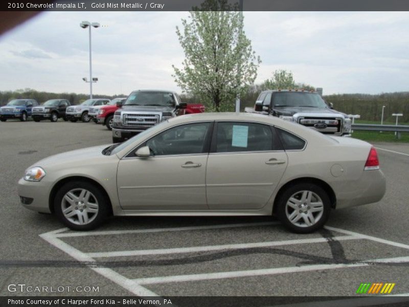 Gold Mist Metallic / Gray 2010 Chevrolet Impala LT