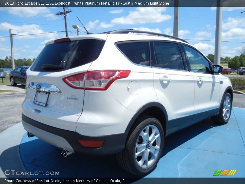 White Platinum Metallic Tri-Coat / Medium Light Stone 2013 Ford Escape SEL 1.6L EcoBoost