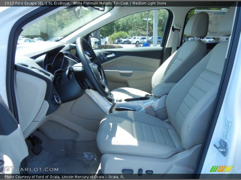 White Platinum Metallic Tri-Coat / Medium Light Stone 2013 Ford Escape SEL 1.6L EcoBoost