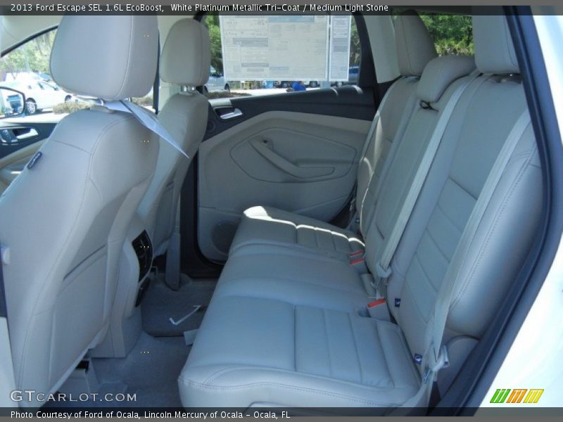 White Platinum Metallic Tri-Coat / Medium Light Stone 2013 Ford Escape SEL 1.6L EcoBoost