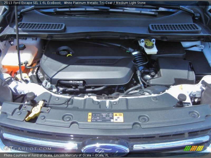 White Platinum Metallic Tri-Coat / Medium Light Stone 2013 Ford Escape SEL 1.6L EcoBoost
