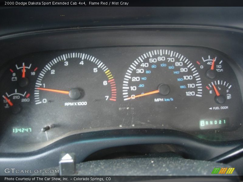 Flame Red / Mist Gray 2000 Dodge Dakota Sport Extended Cab 4x4