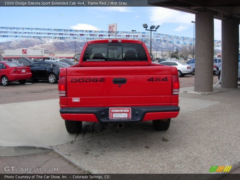 Flame Red / Mist Gray 2000 Dodge Dakota Sport Extended Cab 4x4