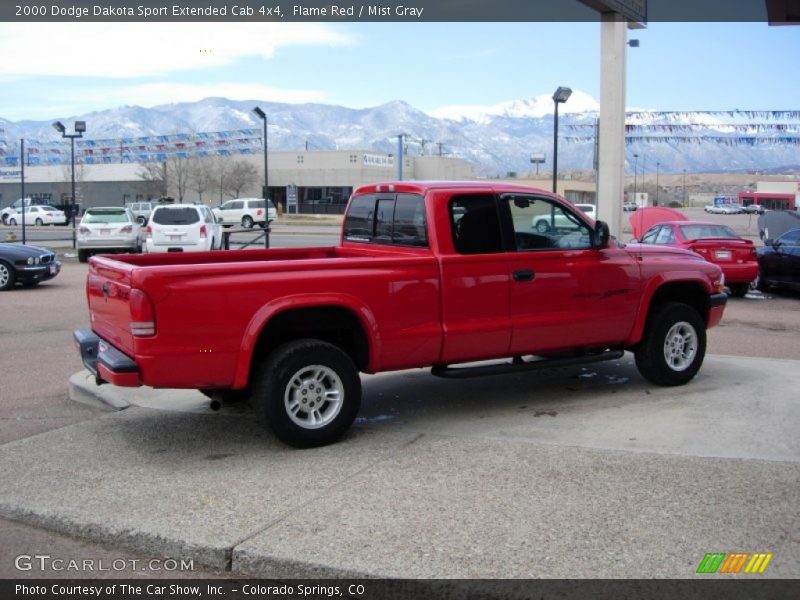 Flame Red / Mist Gray 2000 Dodge Dakota Sport Extended Cab 4x4