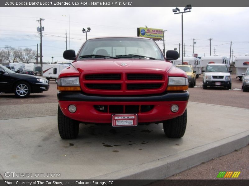 Flame Red / Mist Gray 2000 Dodge Dakota Sport Extended Cab 4x4