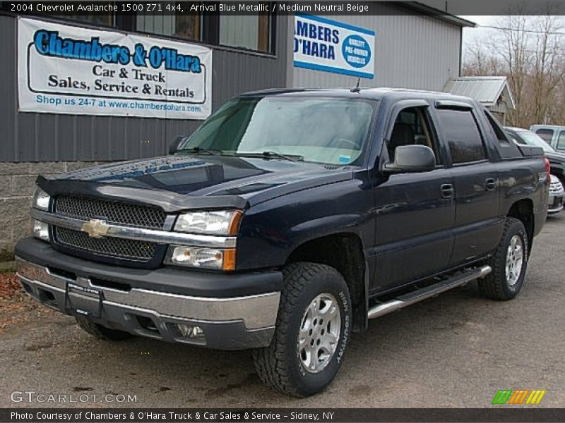 Arrival Blue Metallic / Medium Neutral Beige 2004 Chevrolet Avalanche 1500 Z71 4x4