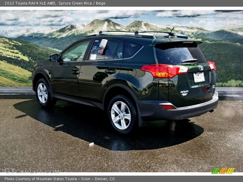 Spruce Green Mica / Beige 2013 Toyota RAV4 XLE AWD