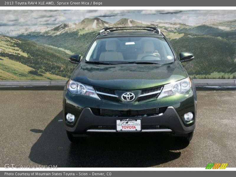 Spruce Green Mica / Beige 2013 Toyota RAV4 XLE AWD