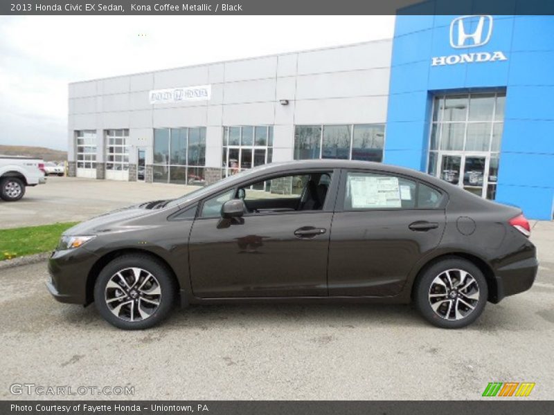 Kona Coffee Metallic / Black 2013 Honda Civic EX Sedan