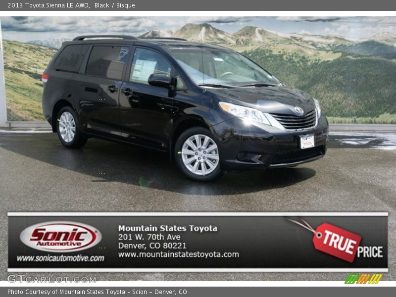 Black / Bisque 2013 Toyota Sienna LE AWD