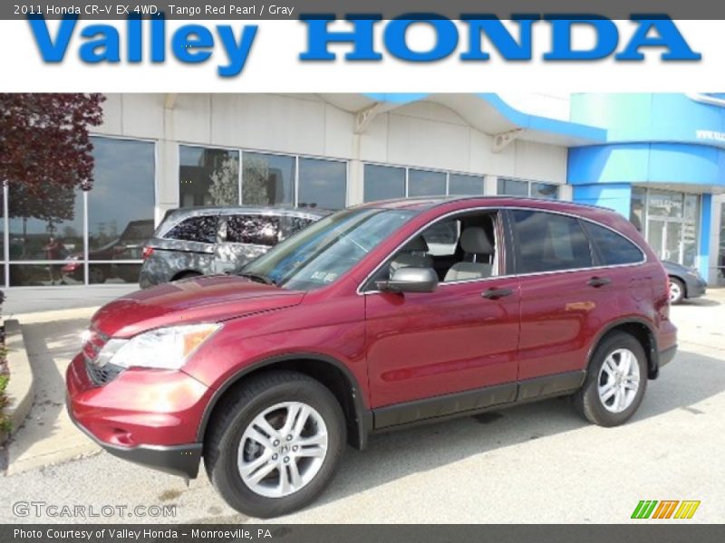 Tango Red Pearl / Gray 2011 Honda CR-V EX 4WD