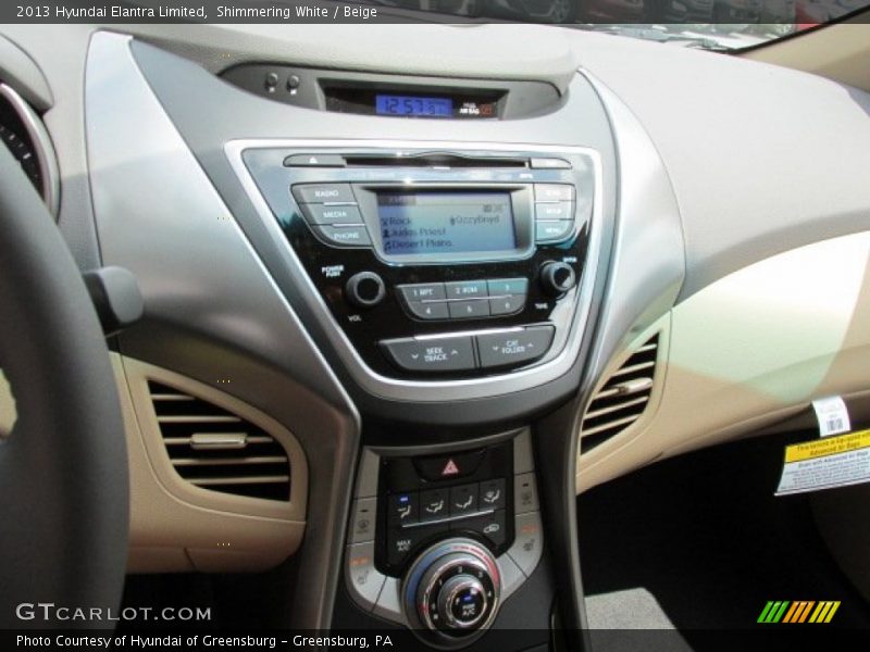 Shimmering White / Beige 2013 Hyundai Elantra Limited