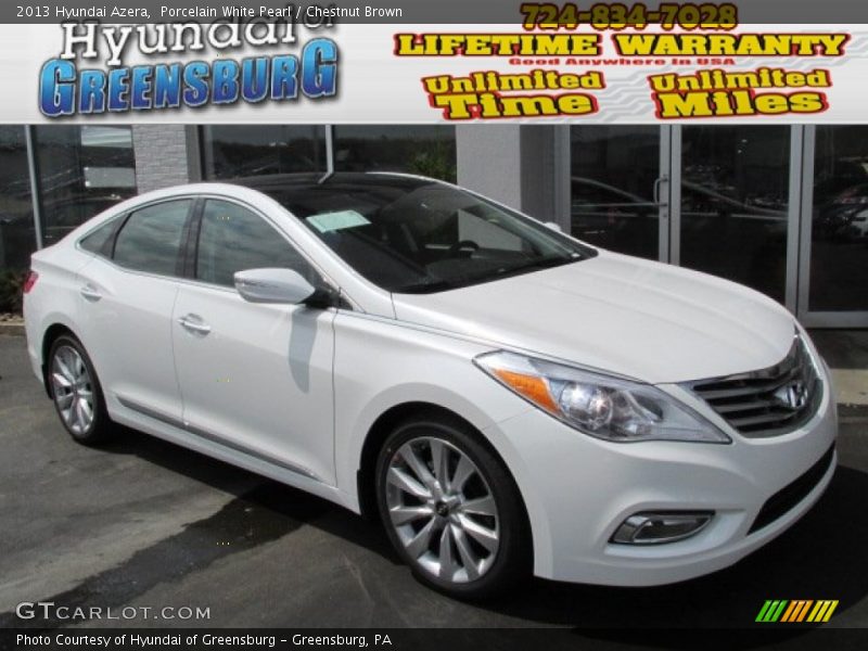 Porcelain White Pearl / Chestnut Brown 2013 Hyundai Azera