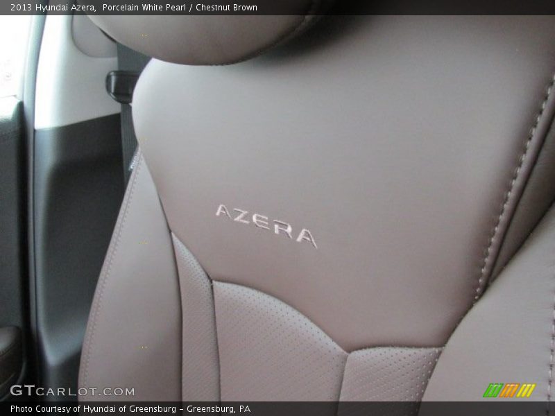 Porcelain White Pearl / Chestnut Brown 2013 Hyundai Azera