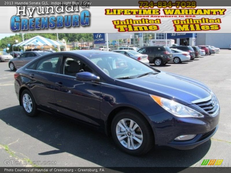 Indigo Night Blue / Gray 2013 Hyundai Sonata GLS