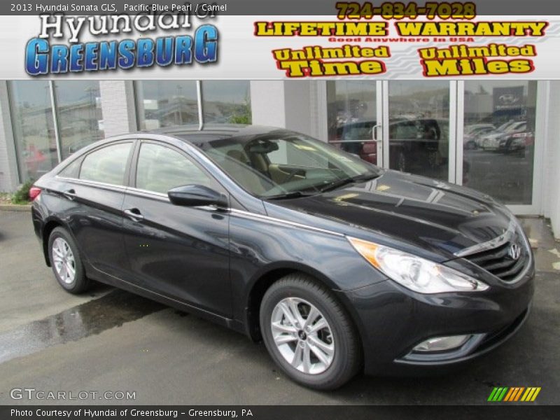 Pacific Blue Pearl / Camel 2013 Hyundai Sonata GLS