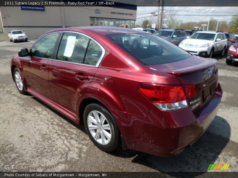 Ruby Red Pearl / Off-Black 2011 Subaru Legacy 2.5i Premium