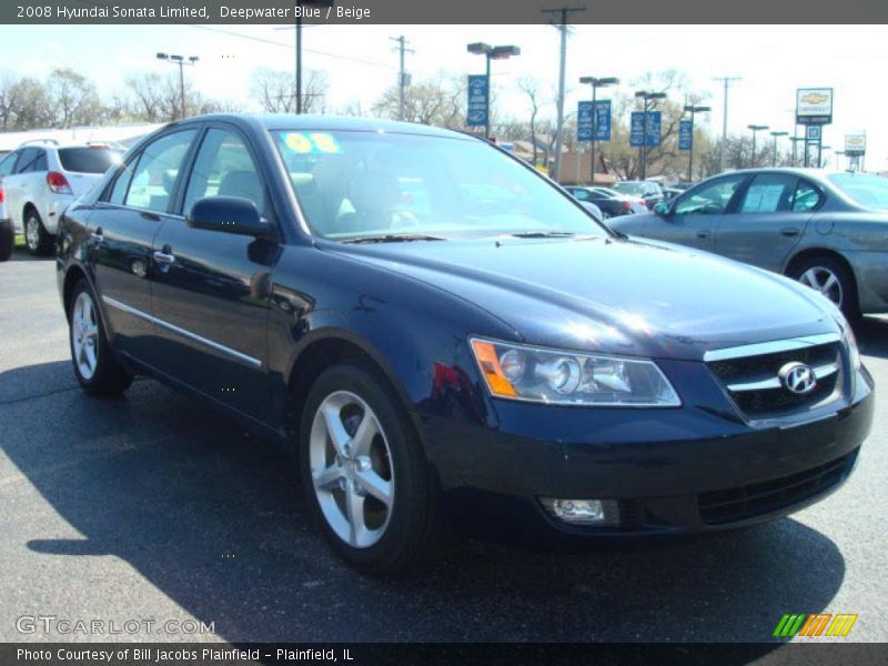 Deepwater Blue / Beige 2008 Hyundai Sonata Limited