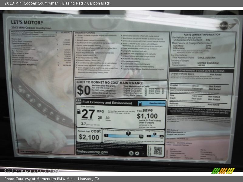 Blazing Red / Carbon Black 2013 Mini Cooper Countryman
