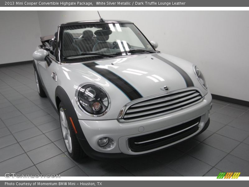 White Silver Metallic / Dark Truffle Lounge Leather 2013 Mini Cooper Convertible Highgate Package