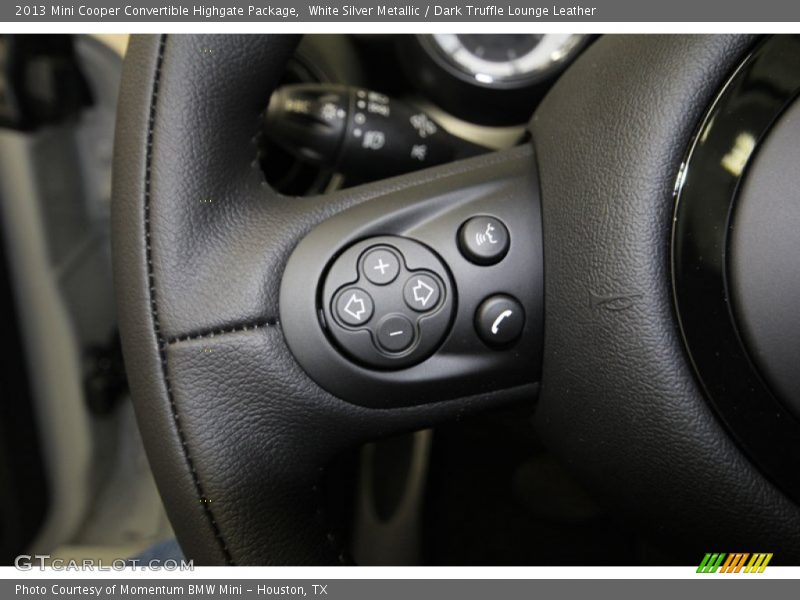White Silver Metallic / Dark Truffle Lounge Leather 2013 Mini Cooper Convertible Highgate Package