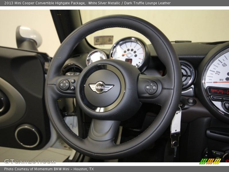 White Silver Metallic / Dark Truffle Lounge Leather 2013 Mini Cooper Convertible Highgate Package