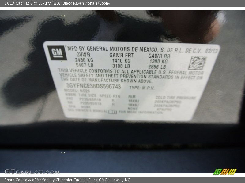 Black Raven / Shale/Ebony 2013 Cadillac SRX Luxury FWD