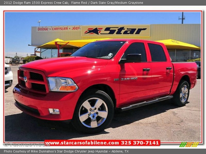 Flame Red / Dark Slate Gray/Medium Graystone 2012 Dodge Ram 1500 Express Crew Cab