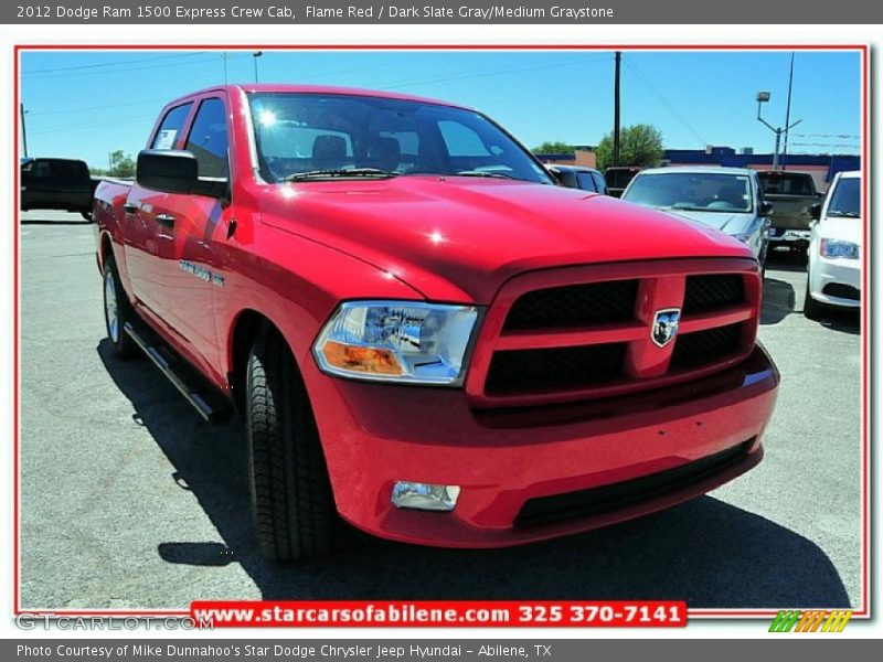 Flame Red / Dark Slate Gray/Medium Graystone 2012 Dodge Ram 1500 Express Crew Cab