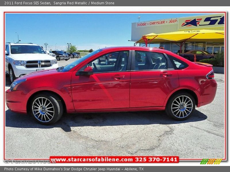 Sangria Red Metallic / Medium Stone 2011 Ford Focus SES Sedan