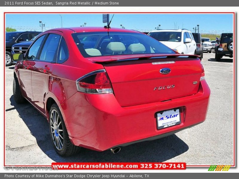 Sangria Red Metallic / Medium Stone 2011 Ford Focus SES Sedan
