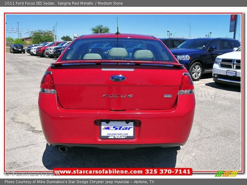 Sangria Red Metallic / Medium Stone 2011 Ford Focus SES Sedan