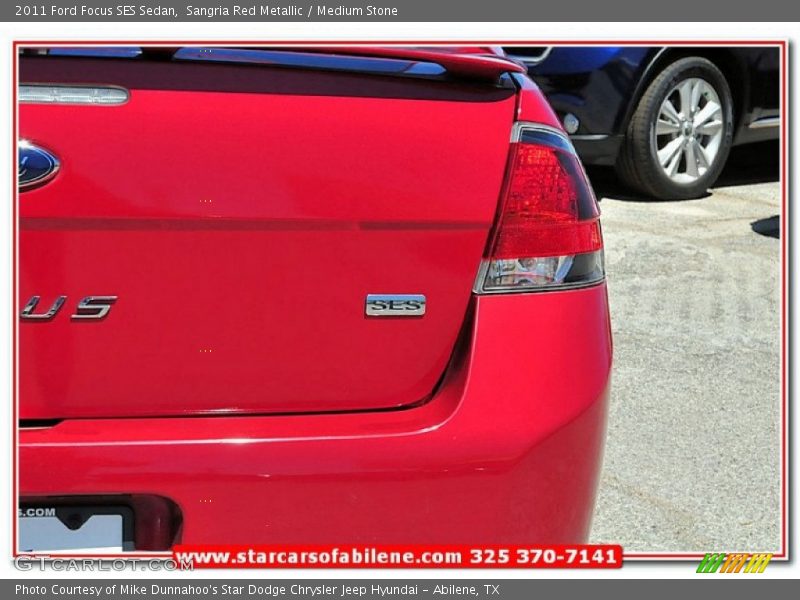 Sangria Red Metallic / Medium Stone 2011 Ford Focus SES Sedan
