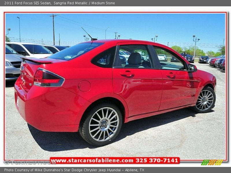 Sangria Red Metallic / Medium Stone 2011 Ford Focus SES Sedan