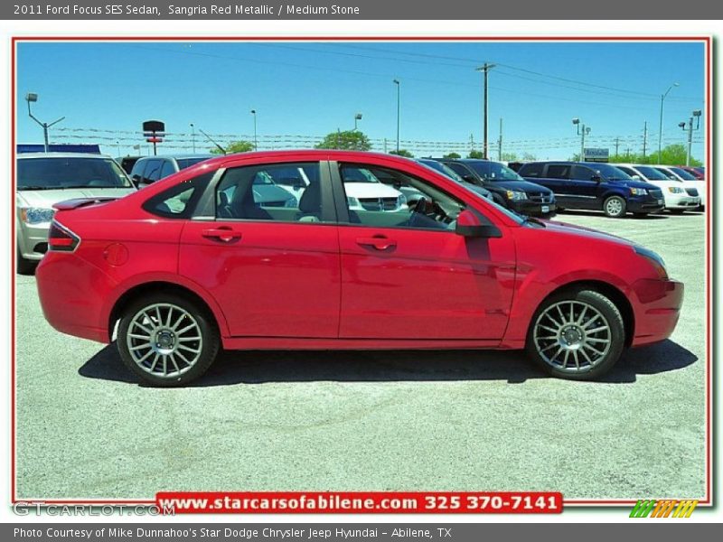 Sangria Red Metallic / Medium Stone 2011 Ford Focus SES Sedan
