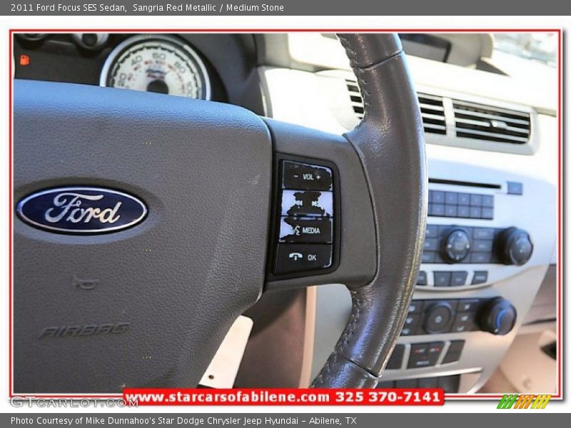 Sangria Red Metallic / Medium Stone 2011 Ford Focus SES Sedan