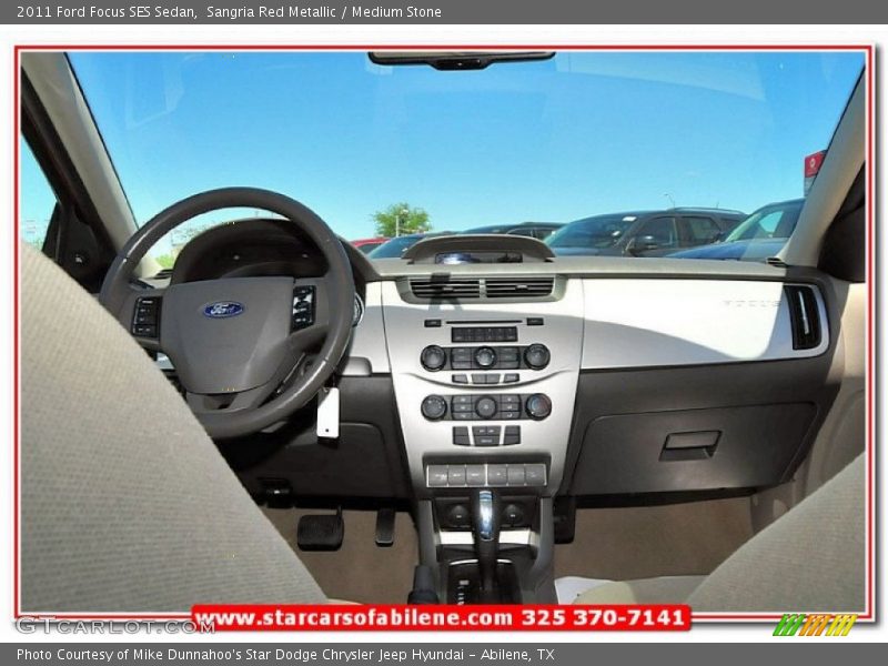 Sangria Red Metallic / Medium Stone 2011 Ford Focus SES Sedan