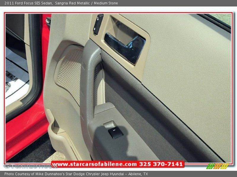 Sangria Red Metallic / Medium Stone 2011 Ford Focus SES Sedan
