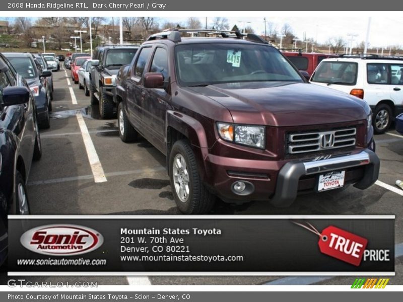 Dark Cherry Pearl / Gray 2008 Honda Ridgeline RTL