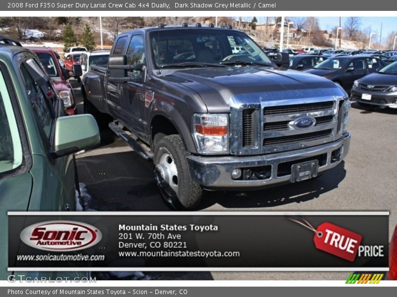 Dark Shadow Grey Metallic / Camel 2008 Ford F350 Super Duty Lariat Crew Cab 4x4 Dually