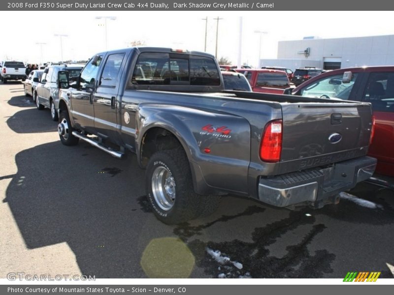 Dark Shadow Grey Metallic / Camel 2008 Ford F350 Super Duty Lariat Crew Cab 4x4 Dually