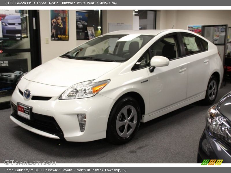 Blizzard White Pearl / Misty Gray 2013 Toyota Prius Three Hybrid