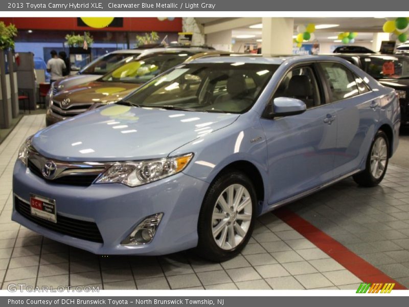 Clearwater Blue Metallic / Light Gray 2013 Toyota Camry Hybrid XLE